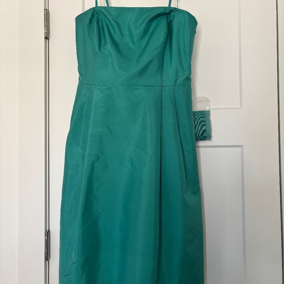 Ann Taylor Teal Silk Taffeta Sz 12 - Picture 1 of 3
